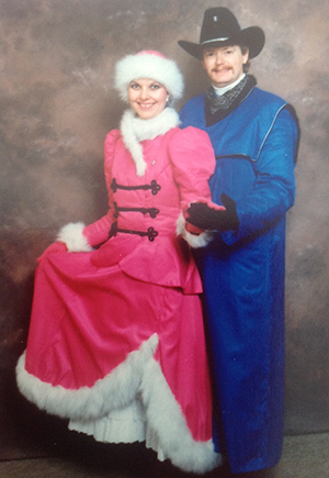 Wendy and Les Hilliard in their official Opening Ceremony costumes.