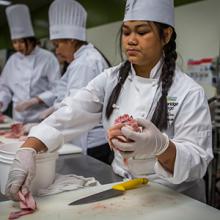 High school students take part in the Culinary Careers option of Experiential Learning Week 2018.