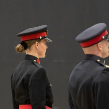 Police cadet graduates lined up in uniforms