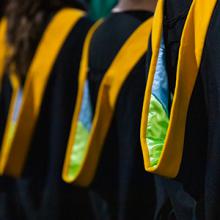 A photo of Lethbridge College's Convocation gowns. 
