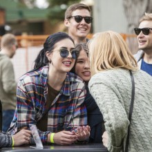Attendees in the beer gardens at Coulee Fest