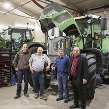 Representatives from Hanlon Ag Centre Ltd. and Lethbridge College pose during a celebration of Hanlon Ag's gift of a precision agriculture system to the college.