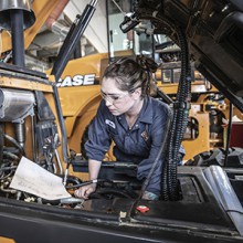 A student in the college's Heavy Duty Mechanic program.