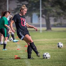 Kodiaks soccer player Emily Williston trains for the upcoming season.