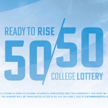 Logo of the Ready to Rise 50/50 Lottery.