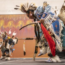 Indigenous dancers perform at Stone Pipe Days.