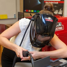 A student works in Lethbridge College's virtual welding lab.