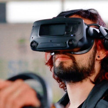 A person wearing a VR headset.
